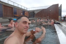 Warm up in the hot tub, then swim in the ocean Warm up in the hot tub, then swim in the ocean